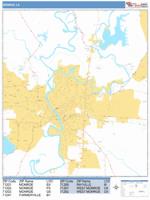 Monroe Wall Map Zip Code