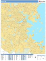 Boston Wall Map Zip Code