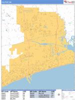 Gulfport Wall Map Zip Code