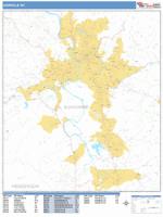 Asheville Wall Map Zip Code