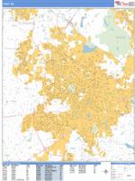 Cary Wall Map Zip Code