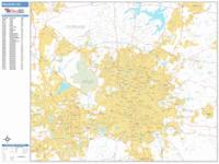 Raleigh Wall Map Zip Code