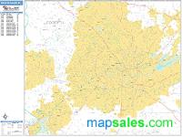 Winston-Salem Wall Map Zip Code