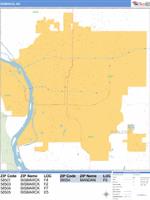 Bismarck Wall Map Zip Code