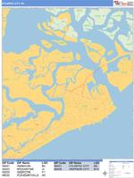 Atlantic City Wall Map Zip Code