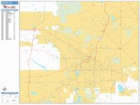 Akron Wall Map Zip Code