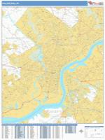 Philadelphia Wall Map Zip Code