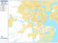 Charleston Wall Map Zip Code