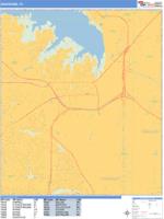 Grapevine Wall Map Zip Code