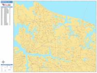 Norfolk Wall Map Zip Code