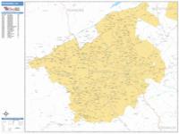 Roanoke Wall Map Zip Code
