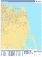 Virginia Beach Wall Map Zip Code