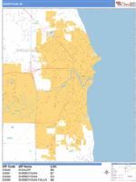 Sheboygan Wall Map Zip Code