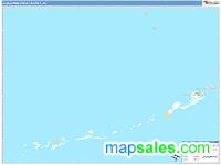 Aleutians West County, AK Wall Map Zip Code