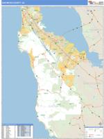 San Mateo County, CA Wall Map Zip Code