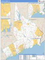 Fairfield County, CT Wall Map Zip Code