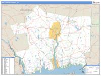 New London County, CT Wall Map Zip Code