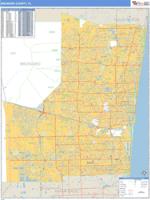 Broward County, FL Wall Map Zip Code