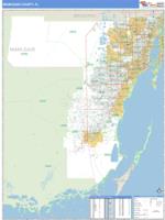 Miami-Dade County, FL Wall Map Zip Code