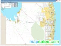 Palm Beach County, FL Wall Map Zip Code