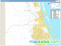 St. Lucie County, FL Wall Map Zip Code