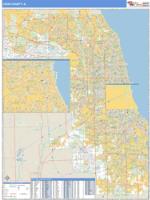 Cook County, IL Wall Map Zip Code