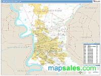 E. Baton Rouge County, LA Wall Map Zip Code