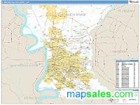 E. Baton Rouge County, LA Wall Map