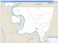 W. Feliciana County, LA Wall Map Zip Code