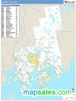 Hancock County, ME Wall Map Zip Code