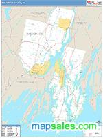 Sagadahoc County, ME Wall Map Zip Code