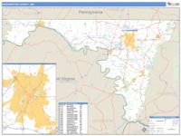 Washington County, MD Wall Map Zip Code