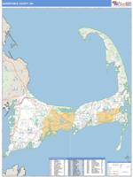 Barnstable County, MA Wall Map Zip Code