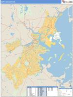 Suffolk County, MA Wall Map Zip Code