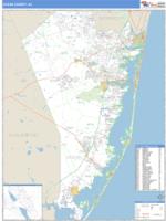 Ocean County, NJ Wall Map Zip Code