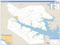 Beaufort County, NC Wall Map Zip Code