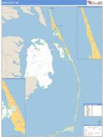 Dare County, NC Wall Map Zip Code