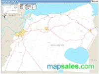 Washington County, NC Wall Map Zip Code