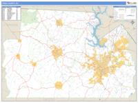 York County, SC Wall Map Zip Code