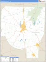 Henderson County, TN Wall Map Zip Code