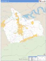 Sevier County, TN Wall Map Zip Code