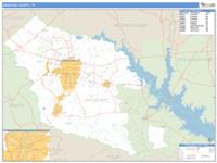 Angelina County, TX Wall Map Zip Code
