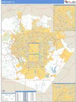 Bexar County, TX Wall Map Zip Code