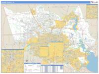Harris County, TX Wall Map Zip Code