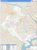 Fairfax County, VA Wall Map Zip Code