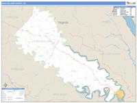 King William County, VA Wall Map Zip Code
