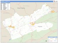 Tazewell County, VA Wall Map Zip Code