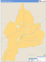 Harrisonburg County, VA Wall Map Zip Code