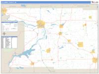 Columbia County, WI Wall Map Zip Code