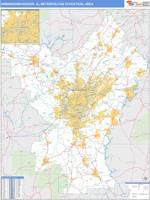 Birmingham-Hoover Metro Area Wall Map